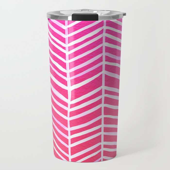 Herringbone - Pink OmbrÃ© Travel Mug Gallery Image 1