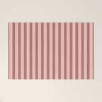 Mocha Brown and Pink Stripes Narrow Vertical Stripe Pattern Welcome Mat Gallery Image 1