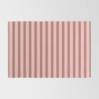 Mocha Brown and Pink Stripes Narrow Vertical Stripe Pattern Rug Gallery Image 2