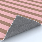 Mocha Brown and Pink Stripes Narrow Vertical Stripe Pattern Rug Gallery Image 4