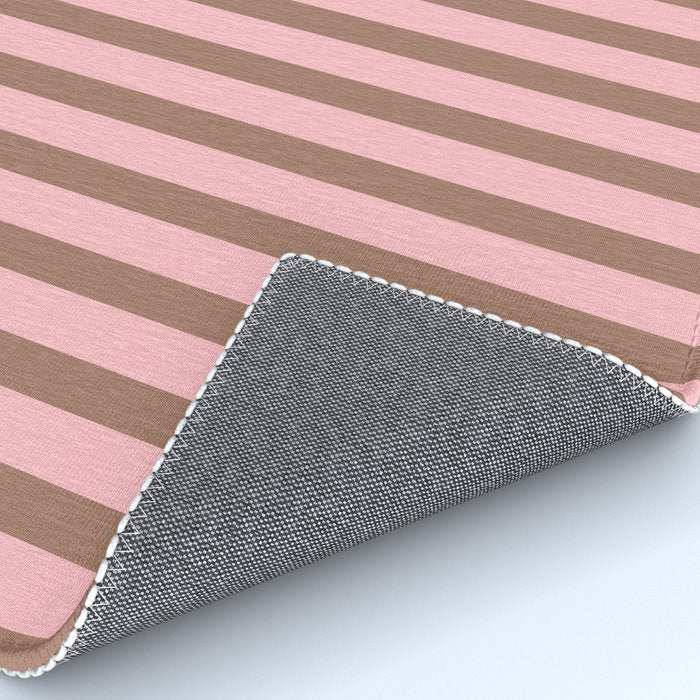 Mocha Brown and Pink Stripes Narrow Vertical Stripe Pattern Rug Gallery Image 4