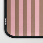 Mocha Brown and Pink Stripes Narrow Vertical Stripe Pattern Laptop Sleeve Gallery Image 3