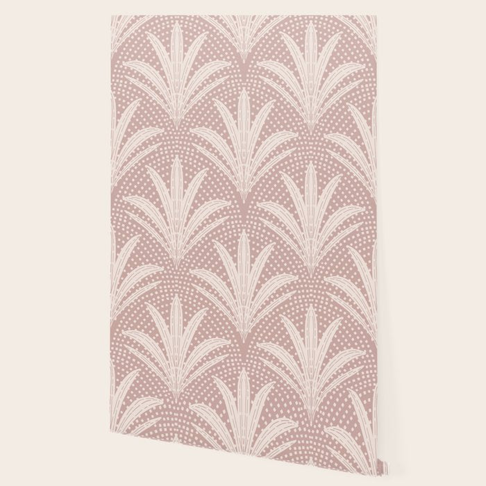 Boho Rustic Palm Radiance Mauve Wallpaper Gallery Image 2
