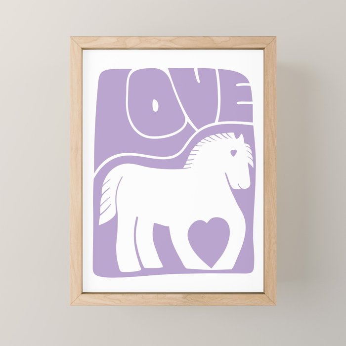 Love Horse Lilac Mini Art Print Gallery Image 1