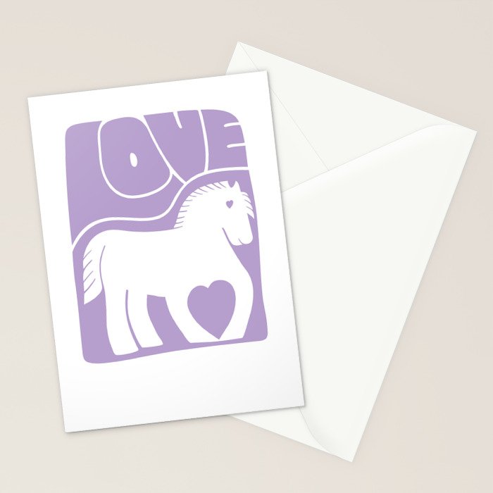 Love Horse Lilac Stationery Card Gallery Image 2