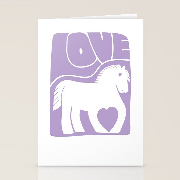Love Horse Lilac Stationery Card Gallery Image 2