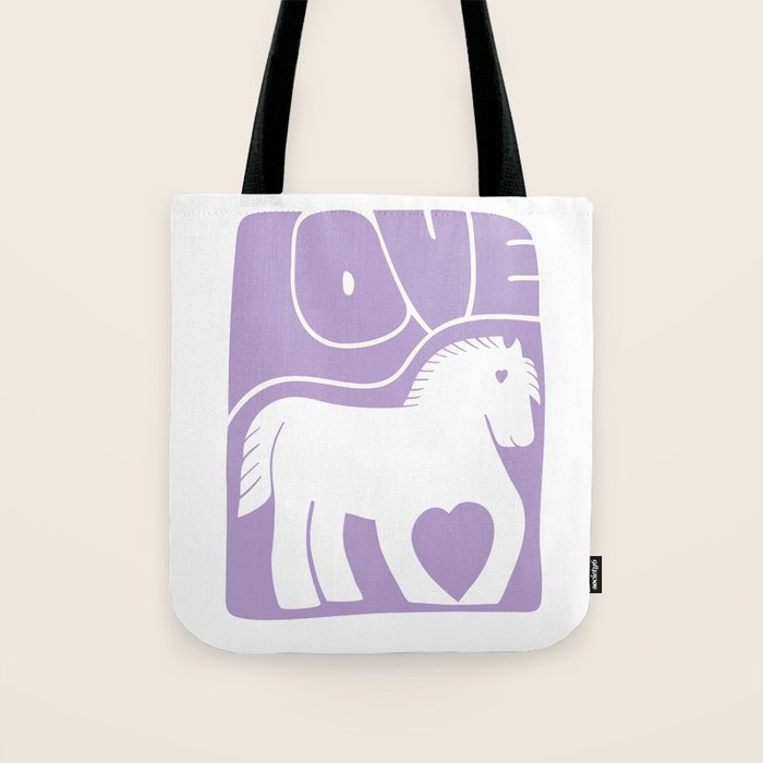 Love Horse Lilac Tote Bag Gallery Image 1