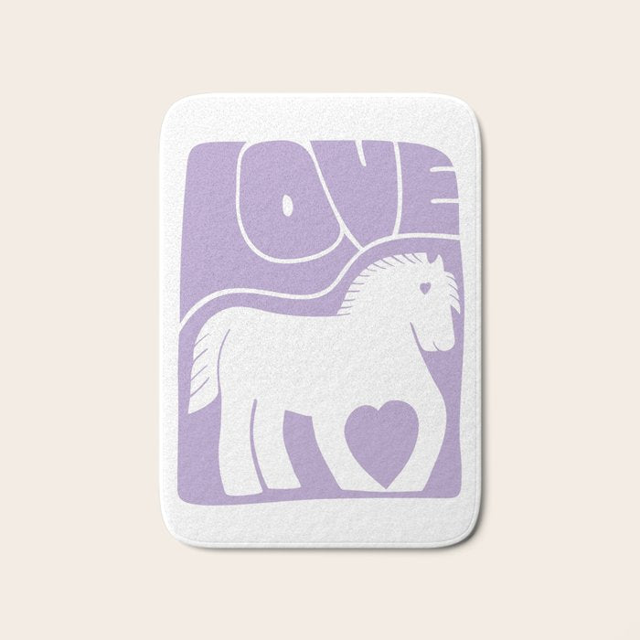Love Horse Lilac Bath Mat Gallery Image 1