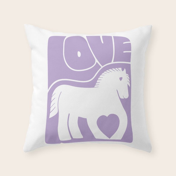 Love Horse Lilac Throw Pillow Gallery Image 6