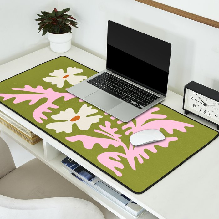 Wasabi & Cupid: Les Fleurs | Flower Market Color Series 10 Desk Mat Gallery Image 2