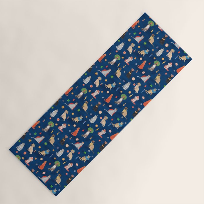 Cat Queens (Blue) Yoga Mat Gallery Image 1