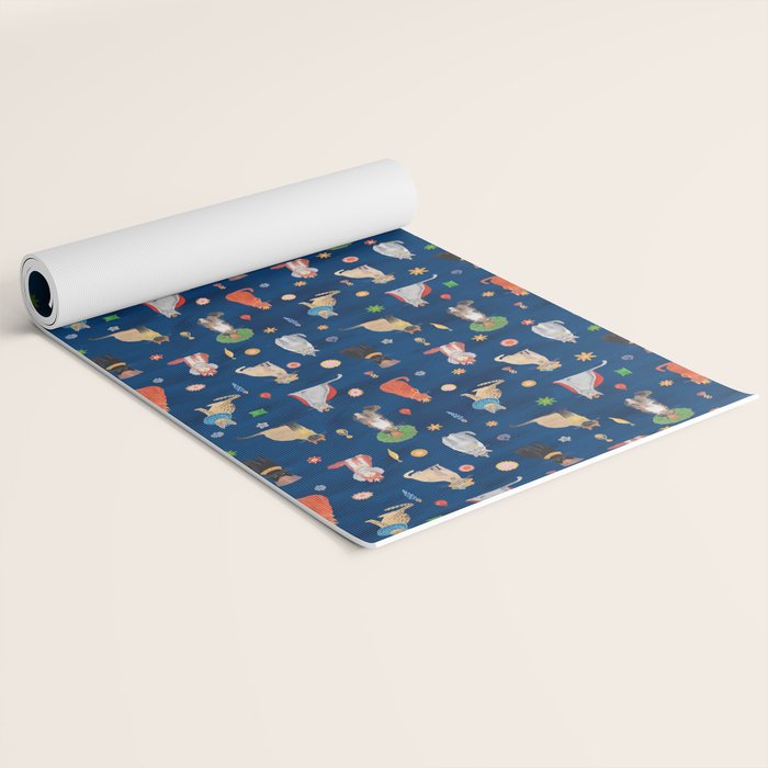 Cat Queens (Blue) Yoga Mat Gallery Image 2
