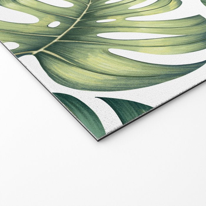 Monstera botanical leaves illustration pattern on white Welcome Mat Gallery Image 2