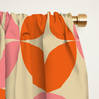 Mid Century Modern Pattern in Pink and Orange Window Curtain Gallery Image 2