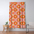 Mid Century Modern Pattern in Pink and Orange Window Curtain Gallery Image 5