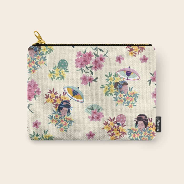 Pastel pink oriental pattern Carry All Pouch Gallery Image 1