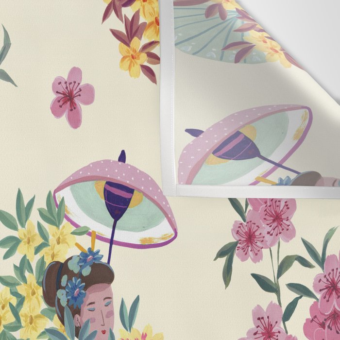 Pastel pink oriental pattern Wall Tapestry Gallery Image 3