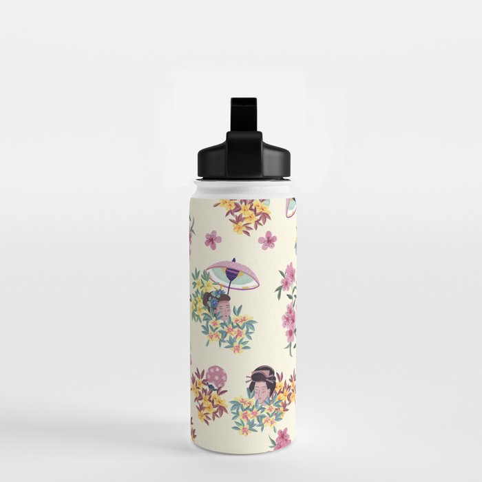 Pastel pink oriental pattern Water Bottle Gallery Image 2