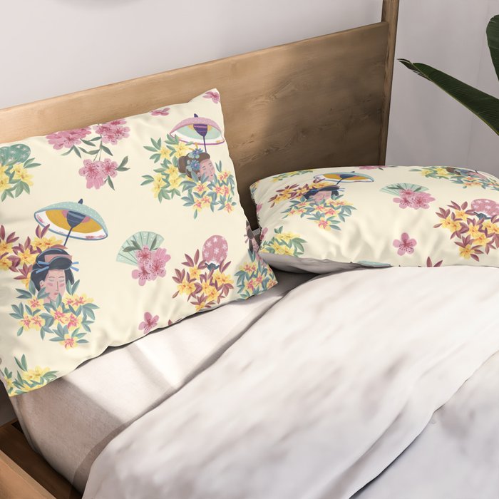 Pastel pink oriental pattern Pillow Sham Gallery Image 2