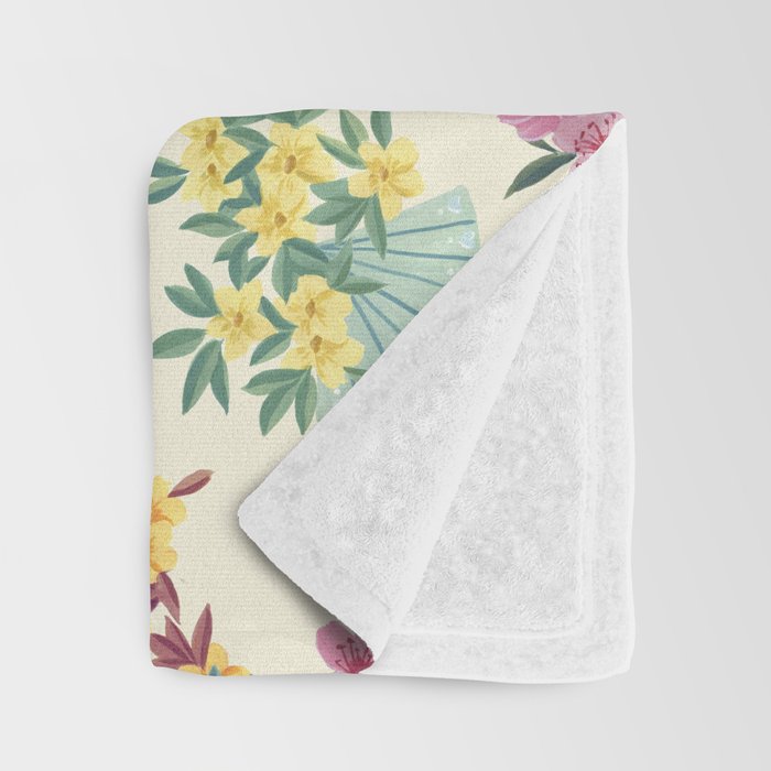 Pastel pink oriental pattern Throw Blanket Gallery Image 3