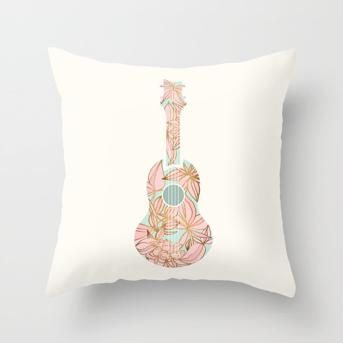 Modern Boho Ukulele Throw Pillow Gallery Image 6