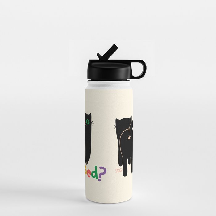 Put It Behind You - Funny Cat Butt Pun Water Bottle Gallery Image 1
