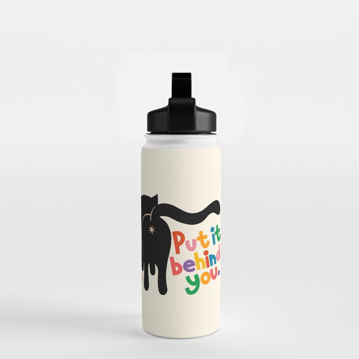 Put It Behind You - Funny Cat Butt Pun Water Bottle Gallery Image 2
