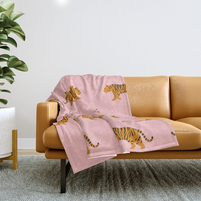 Walking Tiger Throw Blanket Gallery Image 1
