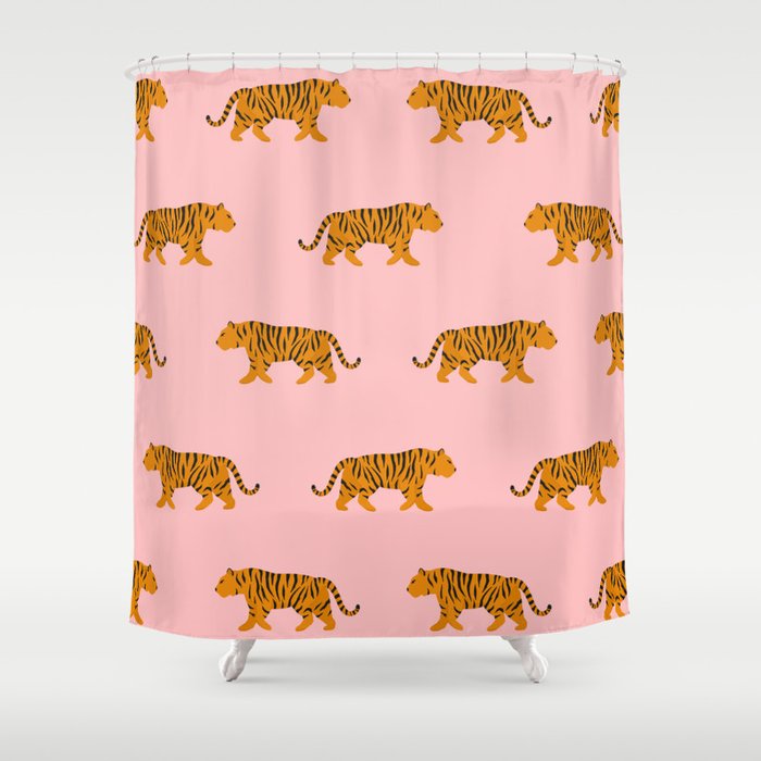 Walking Tiger Shower Curtain Gallery Image 1