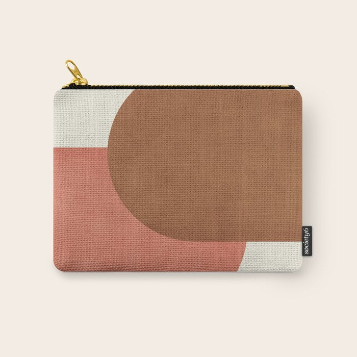 Halfmoon Colorblock - Pink Brown Carry All Pouch Gallery Image 1
