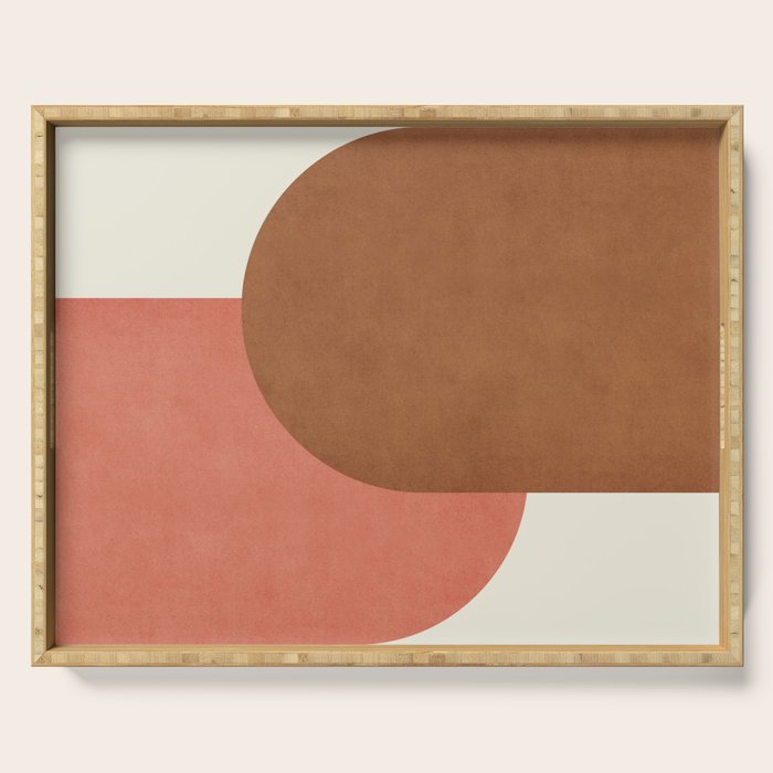 Halfmoon Colorblock - Pink Brown Serving Tray Gallery Image 1