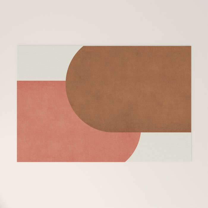 Halfmoon Colorblock - Pink Brown Welcome Mat Gallery Image 1