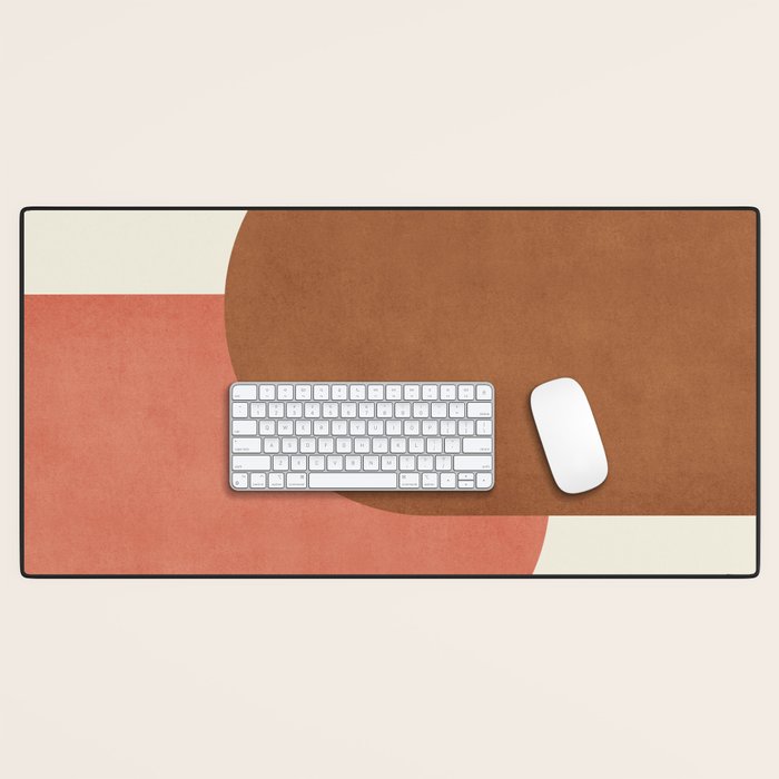 Halfmoon Colorblock - Pink Brown Desk Mat Gallery Image 1