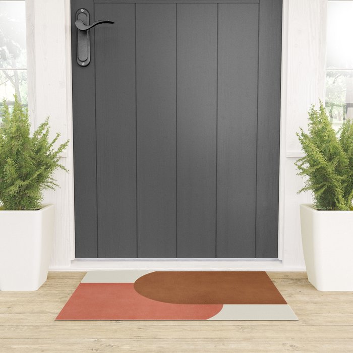Halfmoon Colorblock - Pink Brown Welcome Mat Gallery Image 3