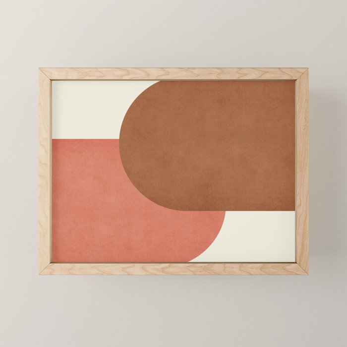 Halfmoon Colorblock - Pink Brown Mini Art Print Gallery Image 1