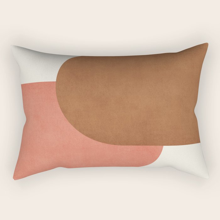 Halfmoon Colorblock - Pink Brown Rectangular Pillow Gallery Image 2