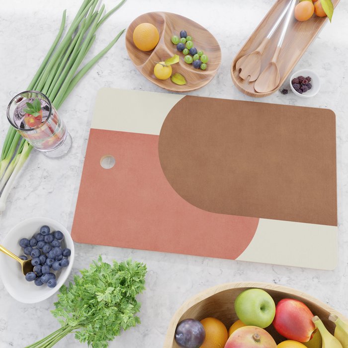 Halfmoon Colorblock - Pink Brown Cutting Board Gallery Image 2