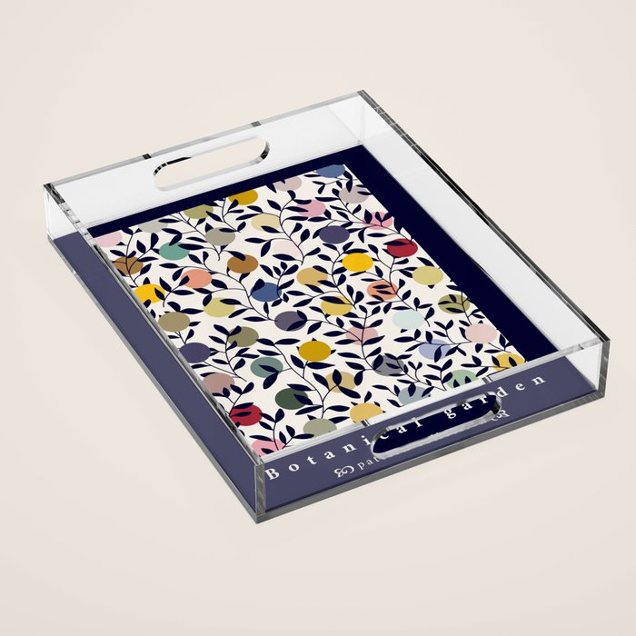 expectant iteration botanical garden pattern Acrylic Tray Gallery Image 1
