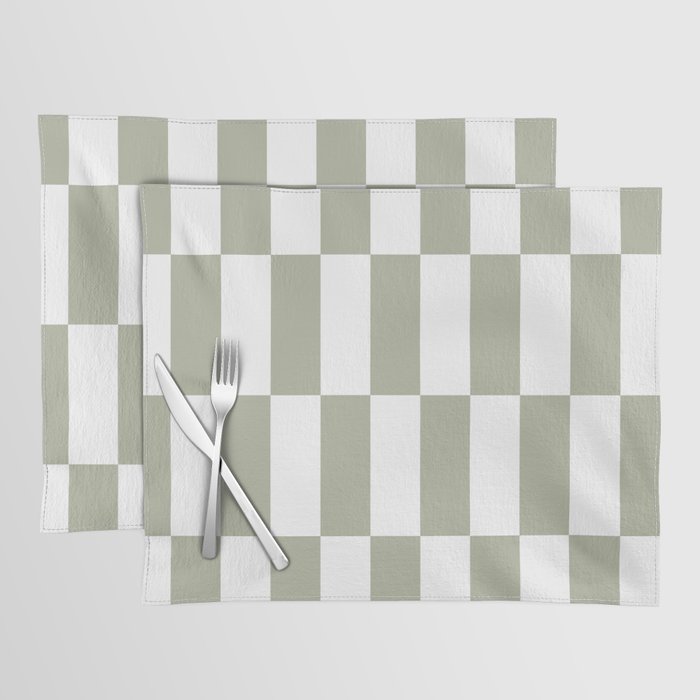 Bars (Pastel Sage) Placemat Gallery Image 1