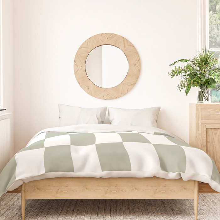 Bars (Pastel Sage) Duvet Cover Gallery Image 3