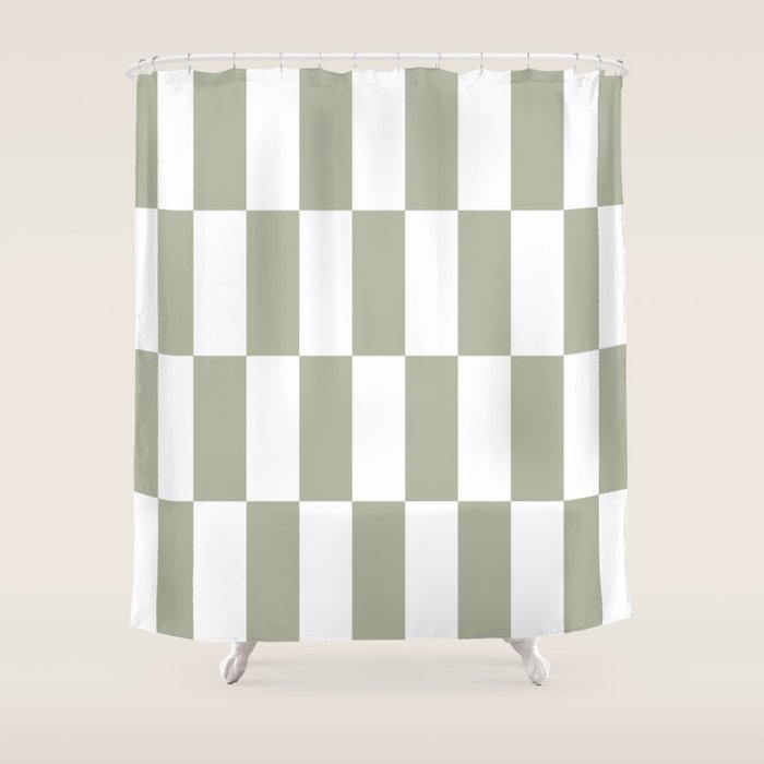Bars (Pastel Sage) Shower Curtain Gallery Image 1