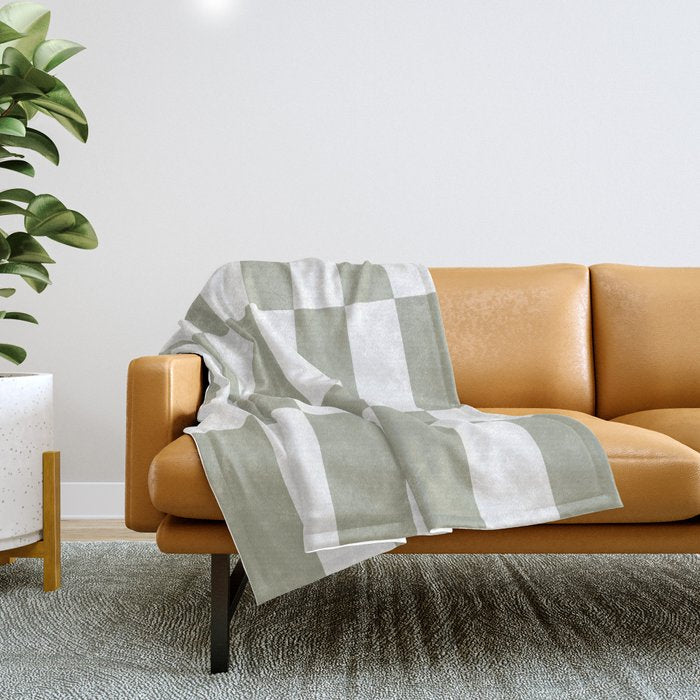 Bars (Pastel Sage) Throw Blanket Gallery Image 1