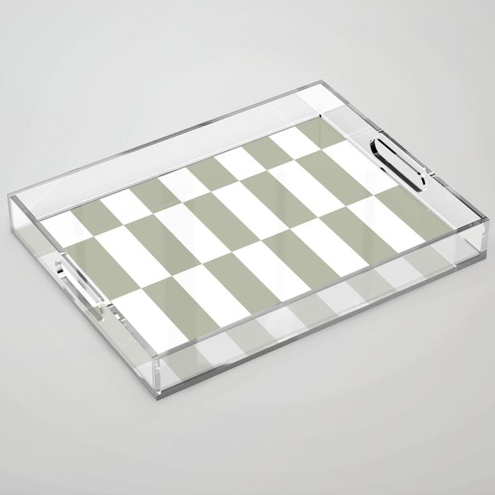 Bars (Pastel Sage) Acrylic Tray Gallery Image 1