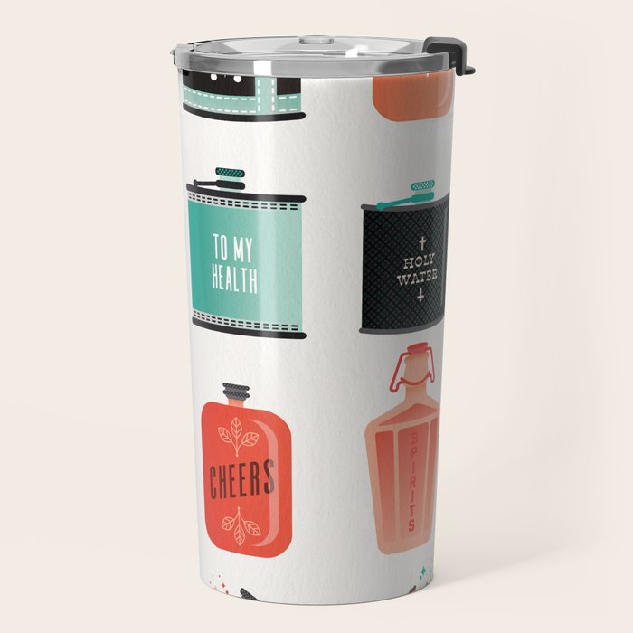 Flask Collection - Red & Turquoise Palette Travel Mug Gallery Image 2