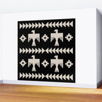 Southwestern Eagle and Arrow Pattern 121 Black and Linen White Wall Mural Gallery Image 2