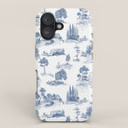 Toile de Jouy Vintage French Navy Blue & White Pastoral iPhone Case Gallery Image 1