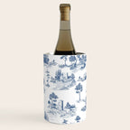 Toile de Jouy Vintage French Navy Blue & White Pastoral Wine Chiller Gallery Image 2