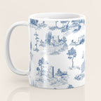 Toile de Jouy Vintage French Navy Blue & White Pastoral Coffee Mug Gallery Image 3