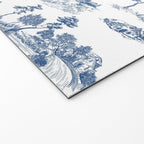 Toile de Jouy Vintage French Navy Blue & White Pastoral Welcome Mat Gallery Image 2