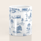Toile de Jouy Vintage French Navy Blue & White Pastoral Coffee Mug Gallery Image 4